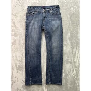 Y2K Levis 504 Tilted Bootcut Jean Women 11 Short Blue Western Biker Boho Whisker